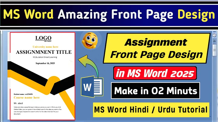How to Make Assignment Front Page in MS Word | Easy & Beautiful Cover Page Design Tutorial 2025