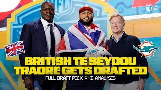 British TE Seydou Traore Drafted By The Doplhins With The 180th Pick! | NFL UK &amp; Ireland