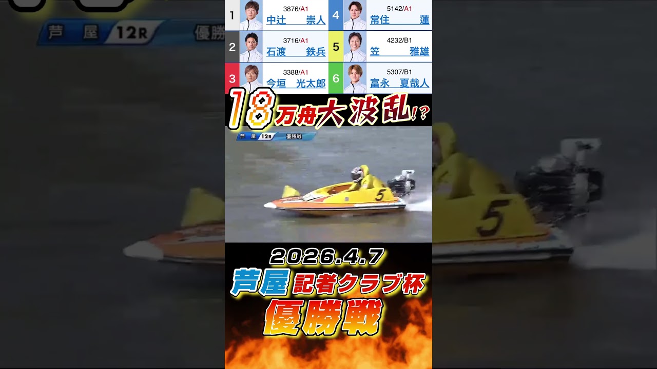 【競艇】芦屋優勝戦で、大波乱！？18万舟が飛び出した！in芦屋記者クラブ杯優勝戦