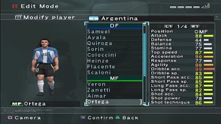 Pes 3 - Argentina - Stats - Ps2