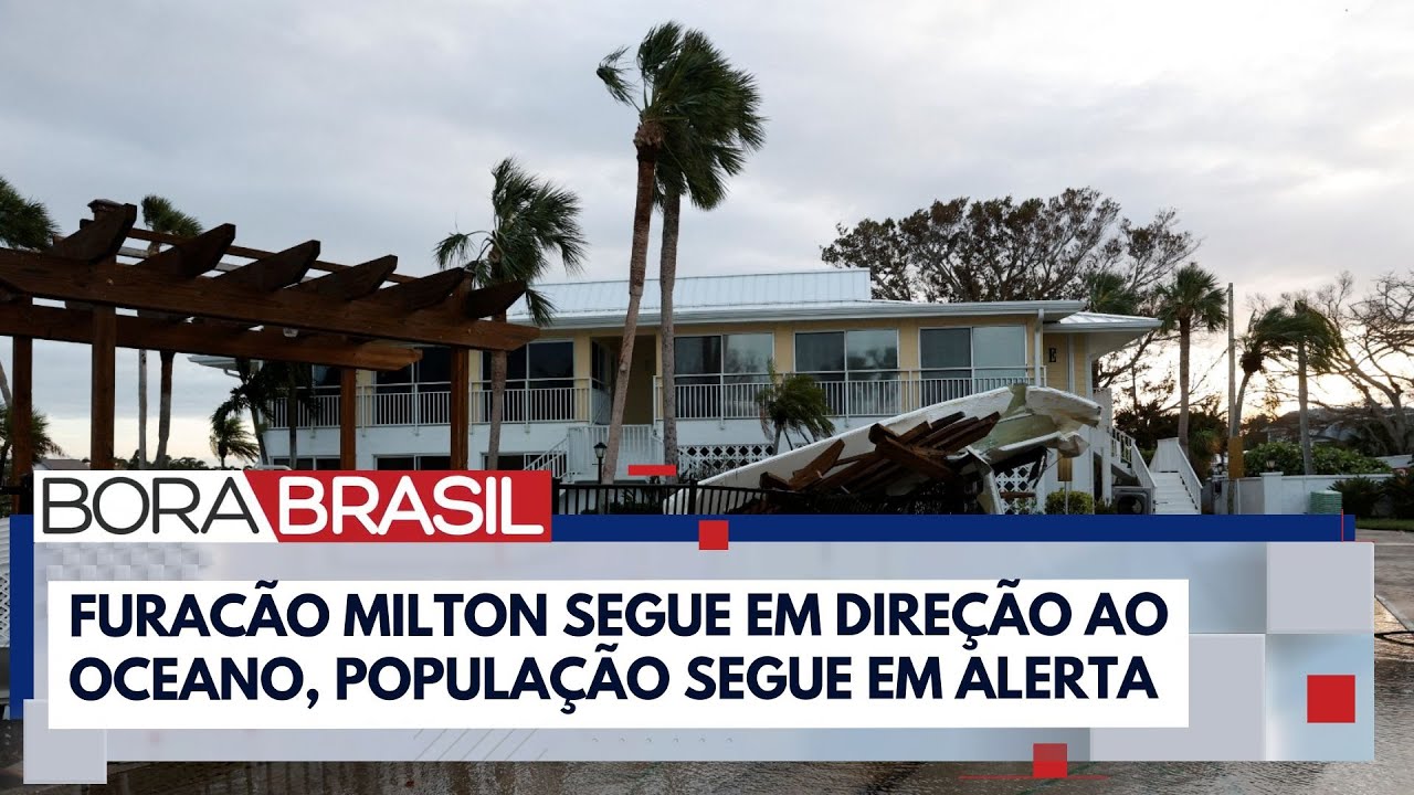 Mapa mostra avanço do Furacão Milton pelos EUA I Bora Brasil - YouTube