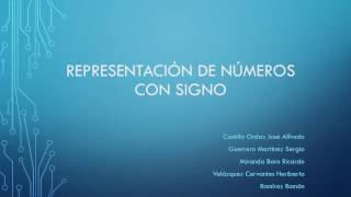 Representacion de Numeros con signo