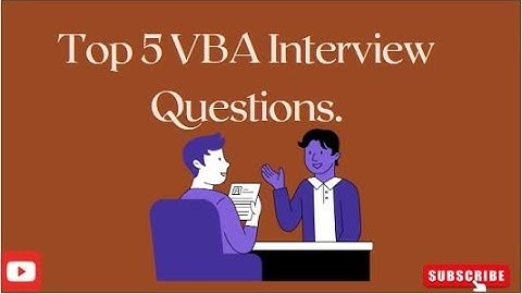 Top 5 VBA Interview Questions. #Excel #VBA #SQL and #Python