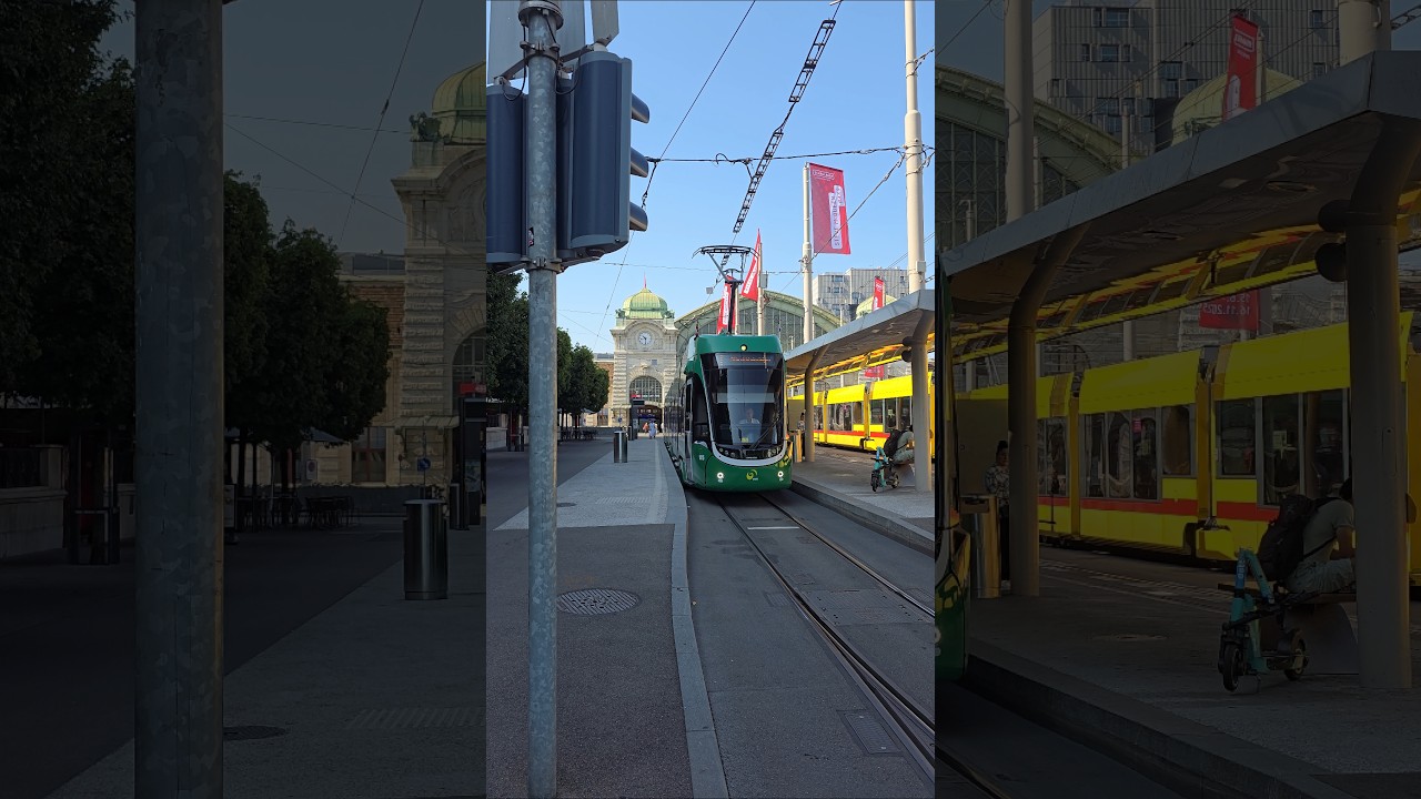 Straßenbahnlinie1️⃣am Bahnhof Basel SBB Schweiz🇨🇭