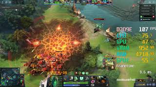 GeForce GTX 1660 -- Intel Core i5-3470 -- Dota 2 FPS Test