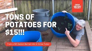 How to Grow Potatoes in a Barrel  DIY Project Turns One Barrel into Two Grow Tubs