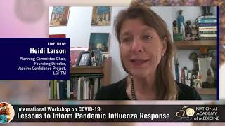 Welcome from Heidi Larson | COVID-19 Lessons to Inform Pandemic Influenza Response: Lessons Learned