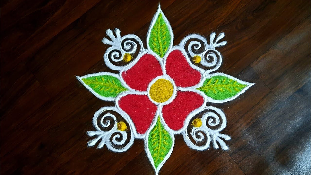 daily use rangoli | rangoli | freehand rangoli design | rangoli kolam ...