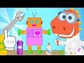 Aprende con Eddie cómo hacer robot con material reciclado 🤖 Eddie el dinosaurio construye un robot