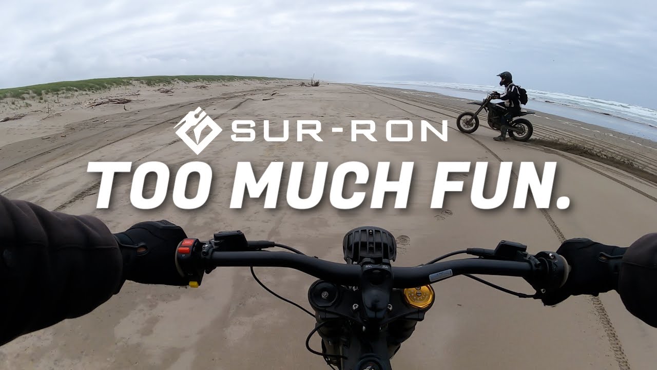 Person Riding Surroin Riding a Surron at Seaside Beach! | Ultra Bee/Light Bee | Seaside OR ...