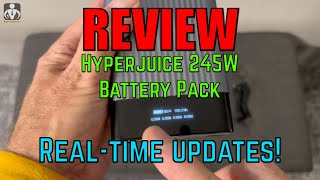 Hyperjuice 245W USB C Battery Pack Review - portable battery with OLED display, 2x100W & 2x65W!