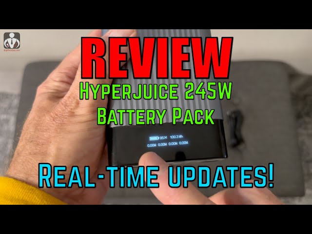 Hyperjuice 245W USB C Battery Pack Review - portable battery with OLED display, 2x100W & 2x65W!