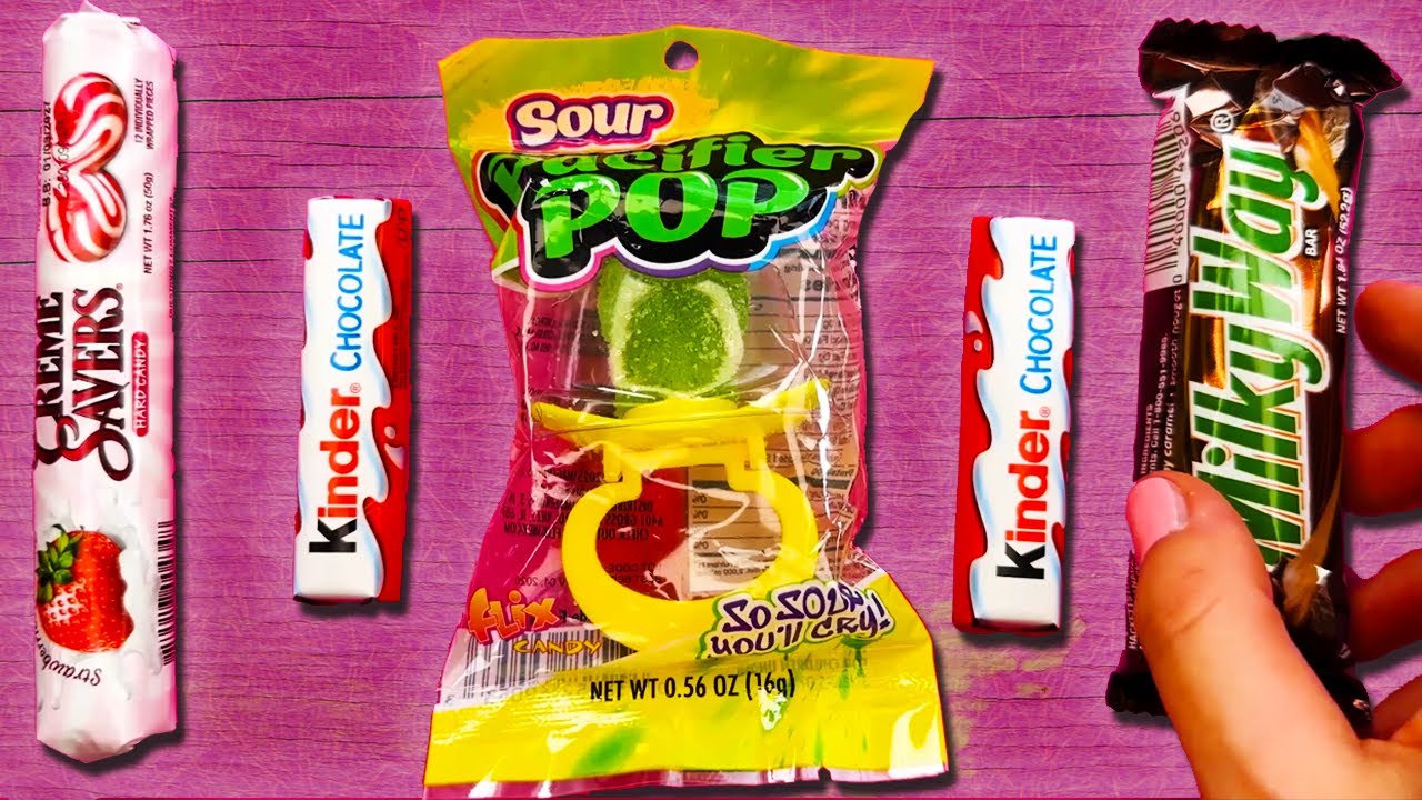 ASMR Candy Unboxing | Creme Savers, Kinder Chocolate, Sour Pacifier Pop & Milky Way Candy Mix