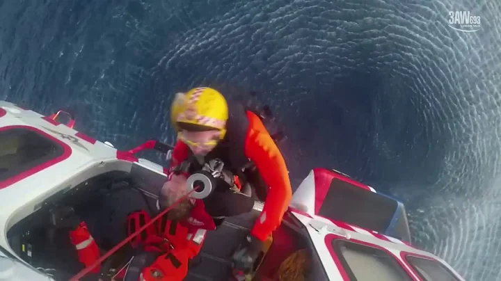 Ambulance Victoria crews winch man from water.