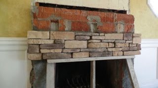 http://www.RockTheFireplace.com/ Fireplace Installation using EL DORADO Stone Veneer. Stone Veneer Installation over two 