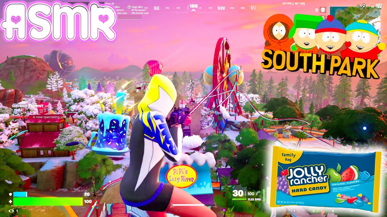 ASMR Gaming 🍀 Fortnite South Park Update Cozy Hard Candy + Controller Sounds and Whispering 🎧