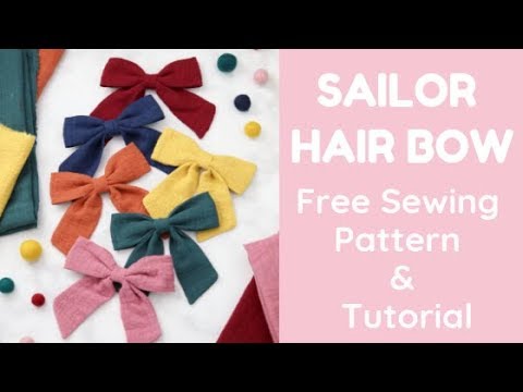 Sailor Hair Bow Sewing Tutorial And Free Printable Pdf Pattern Youtube