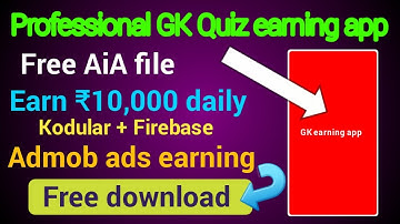 Professional  GK Quiz earning app aia file with admob ads  / kodular full setup 2021