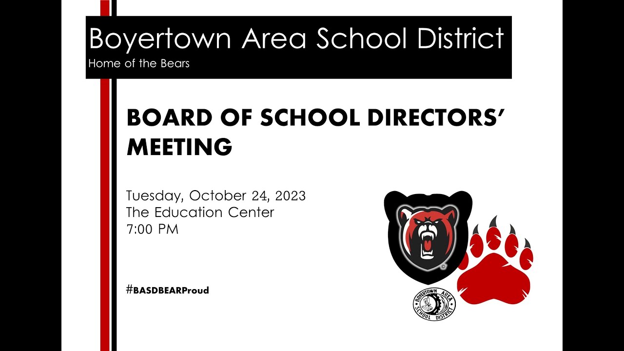 Boyertown School Board Meeting 102423 YouTube