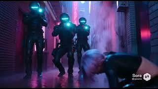 SORA Ryona girl killed by police in a future 