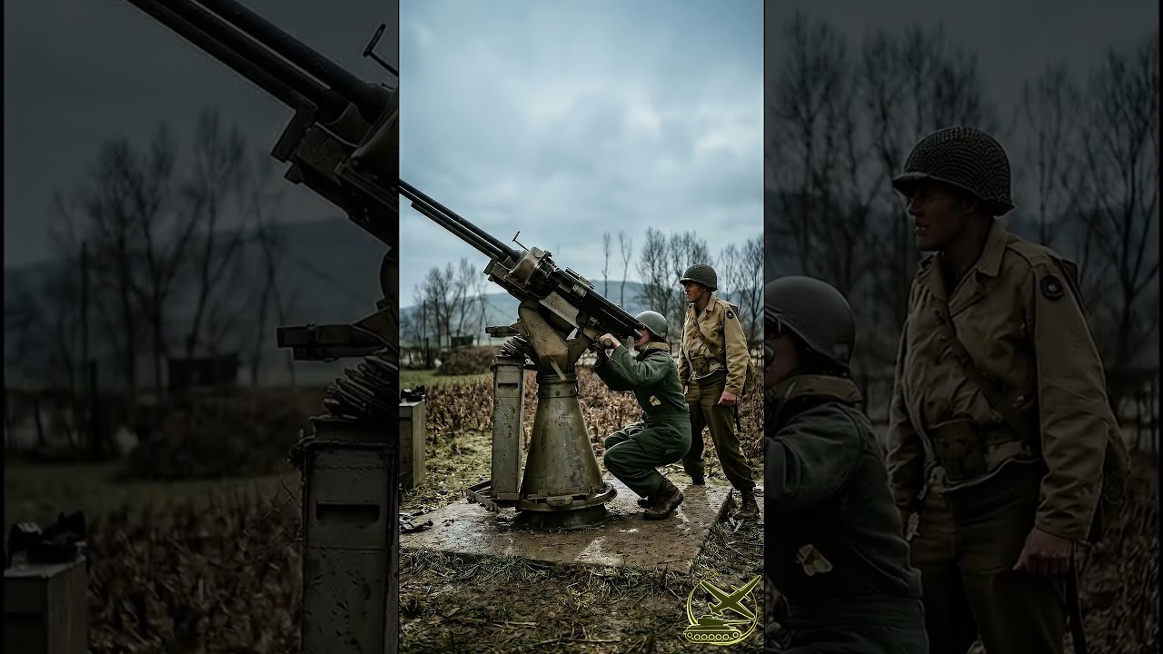 MG 151/20 Drilling — Triple Cannon Burst Luftwaffe Anti-Aircraft Gun in 4K colorized action