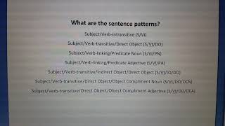 Sentence patterns