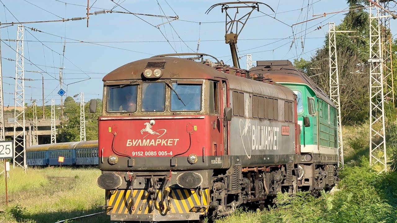 [Специално] ДТВ 91691 с 85 005, 07 004 и стари пътнически вагони на БДЖ пристига в Русе Разпредел.