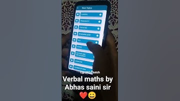 Verbal Maths by Abhas saini sir ❤️😀