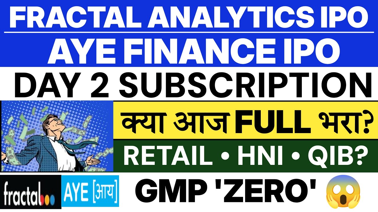 Fractal Analytics IPO 💥| Fractal Analytics IPO Day 2 Subscription Status | Aye Finance IPO 🔥