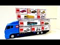 【トミカ】☆はたらくくるま☆を走らせて遊んでコンボイにお片付けだ☆ Let's open Tomica cars and let it run! Then store it in the convoy