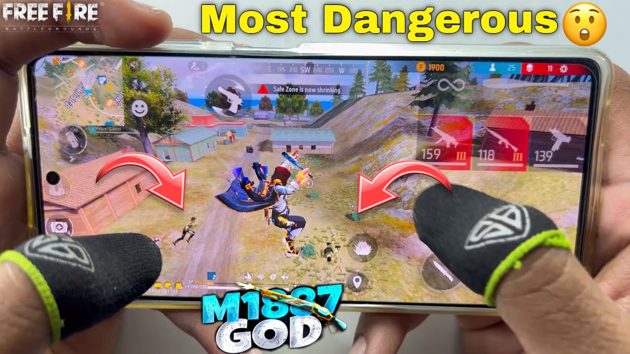 Free fire 1 vs 4 gameplay best headshot with handcam gameplay - YouTube