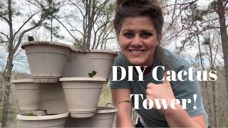 Dollar Tree Stackable Planters: DIY CACTUS Tower!!!