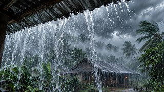 99% Fall Asleep Fast! Heavy Rain, Storm Wind & Powerful Thunder ⛈️ (No Ads) | Deep Sleep