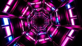 🎥 4K TUNEX – Futuristic Pink Neon Hexagon Tunnel | 2 Hours (No Audio) 💖⚡✨