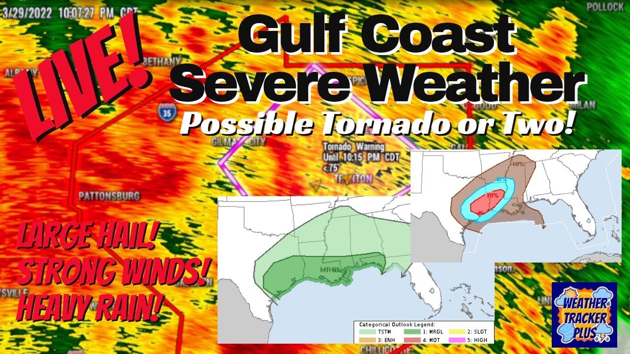 🔴 Live! Gulf Coast Severe Weather - Possible Tornado or Two - YouTube