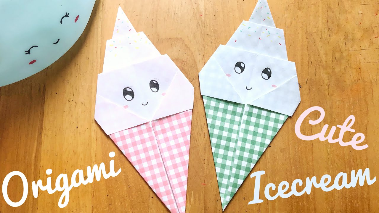 Easy origami paper CUTE ICE CREAM you must try YouTube