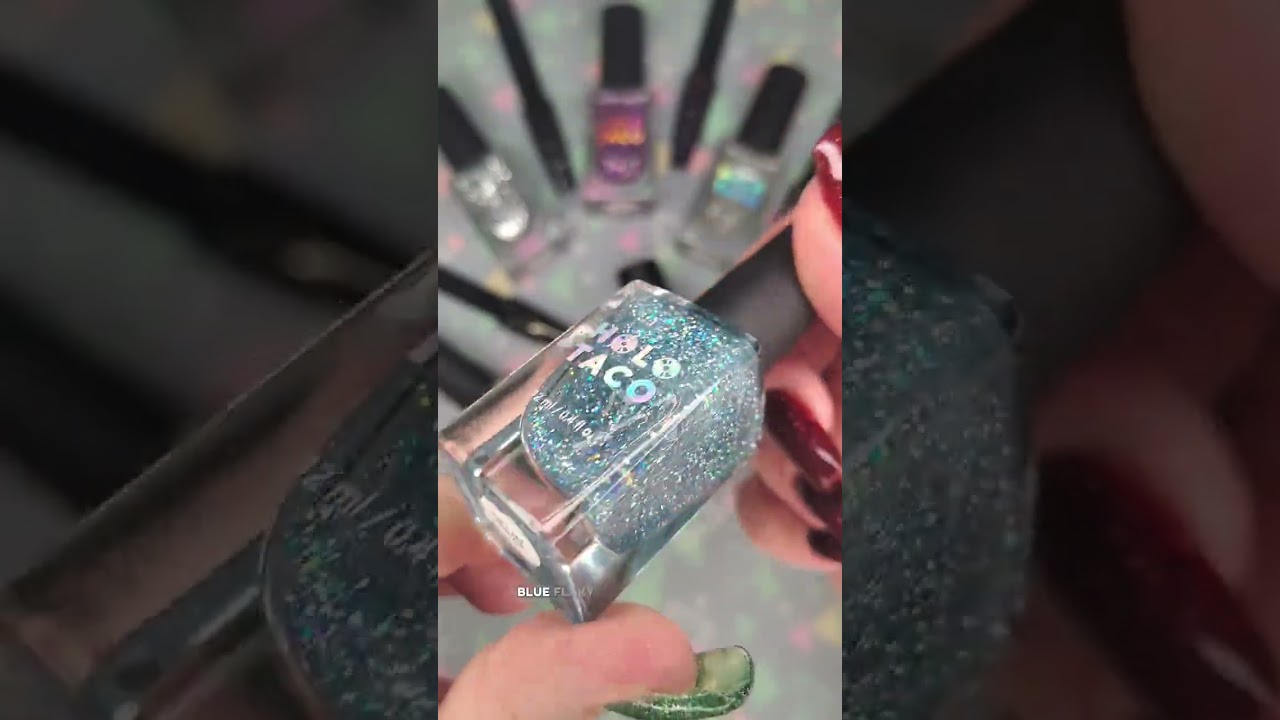 💅 Swatching 6 Holo Taco flakie toppers over black! 🖤