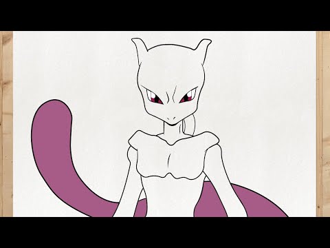 COMO DESENHAR O POKÉMON MEWTWO  HOW TO DRAW POKÉMON MEWTWO 