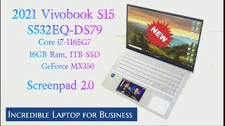 Asus Vivobook S15 with Screenpad.  One of the Best Laptops for Business!  Second Display on Board!