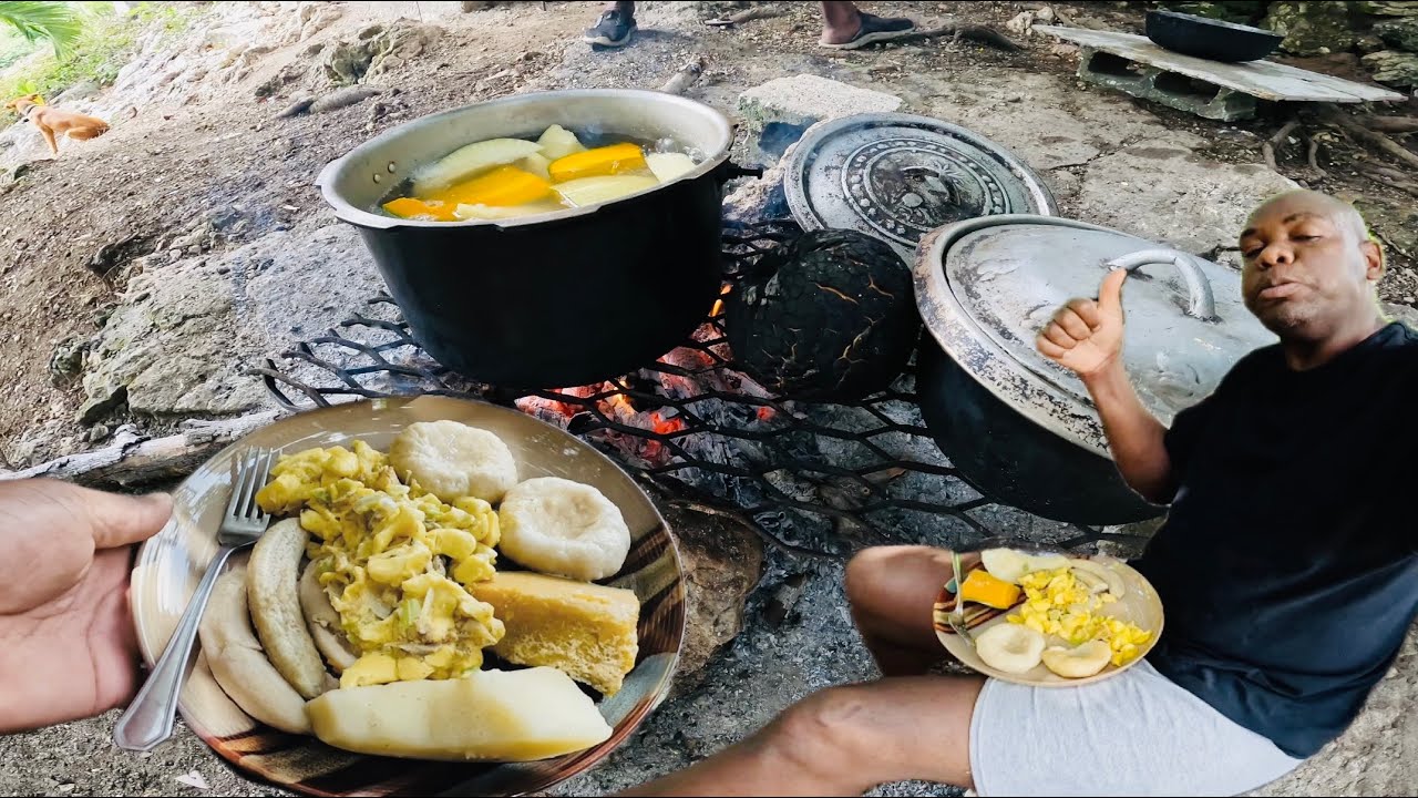 THE JAMAICAN RASTA MAN COOK BREAKFAST FOR ME UP IN THE HILLS,UNBELIEVABLE EXPERIENCE.