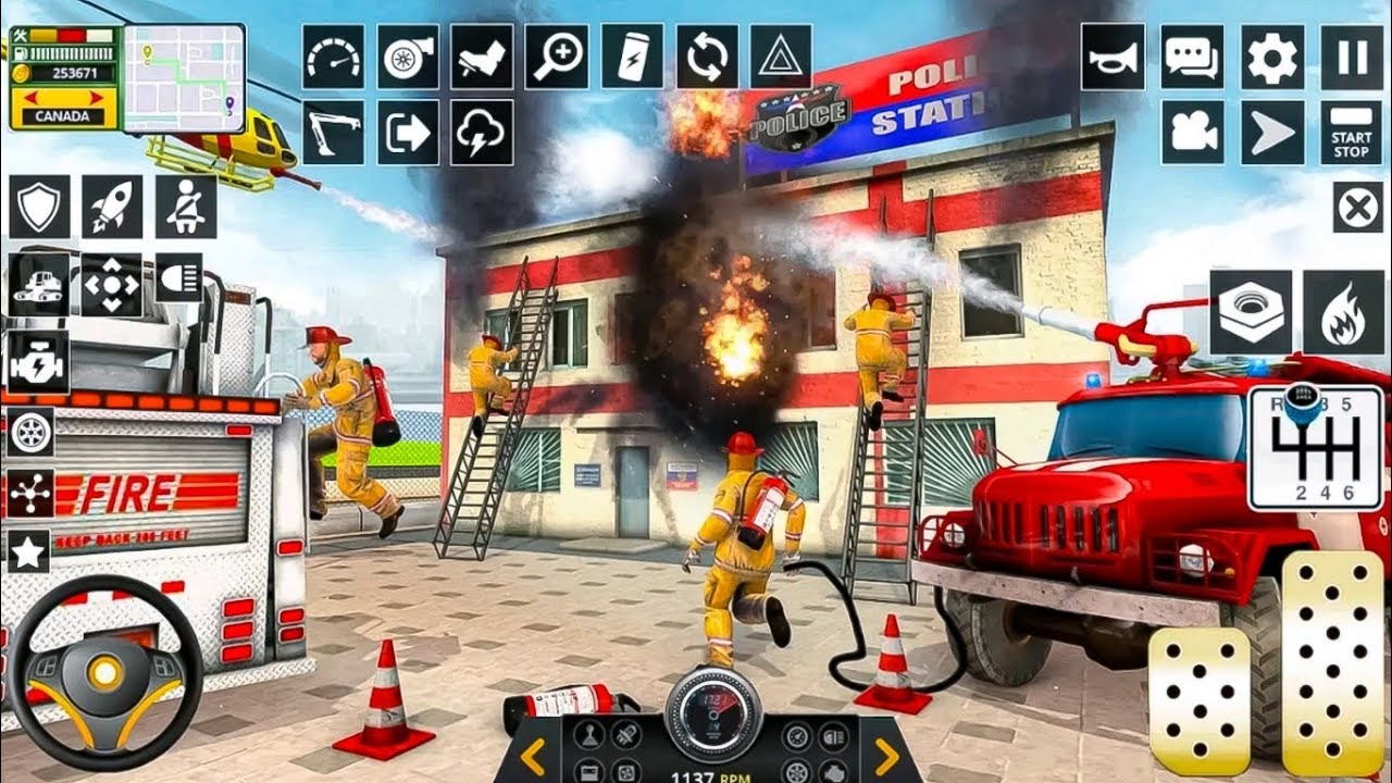 Real Fire Truck Driving Simulator 2024 -Emergency Fire Fighting Fireman's 3D -Android GamePlay