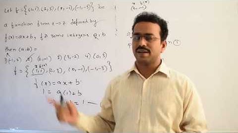 Let  : {(1,1),(2,3),(0,-1),(-1,-3)} be a function from z to  z  defined by f(x)=ax+b