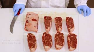 Our master butchers show you how cut from the state-of-art a beef
striploin and differences between true center vs an end cut. here is
sneak peek...