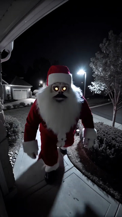 Terrifying Santa Claus caught on CCTV #scary #ai #foundfootage #horror