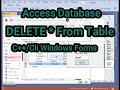 DELETE * FROM Table Access Database C++ Cli Windows Forms ลบข้อมูลจากฐานข้อมูล