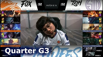 Echo Fox vs TSM | Game 3 Quarter Finals S8 NA LCS Summer 2018 | FOX vs TSM G3