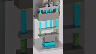 Manual Press Machine Working Process | Sheet Metal Press Tool Animation | Simple Engineer