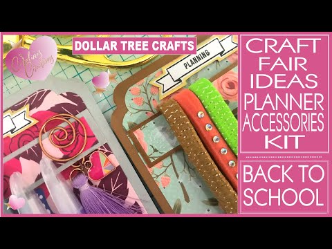 Craft Fair Ideas 2019 - Planner Accessories Kit - Dollar Tree Crafts - Back  to School 