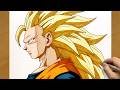Drawing Goku Super Saiyan 3 With Markers | Epic Dragon Ball Z Anime Art Illustration