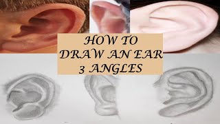 How To Draw An Ear Easy | Step By Step Tutorial | Three Angles